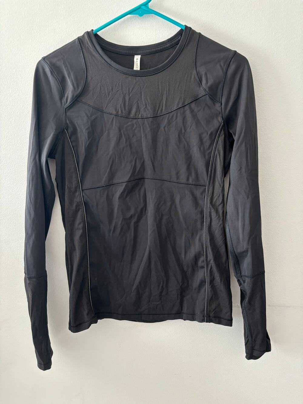Athleta Top Women's Small Black Eclipse Athleisure Activewear Fitted Crewneck